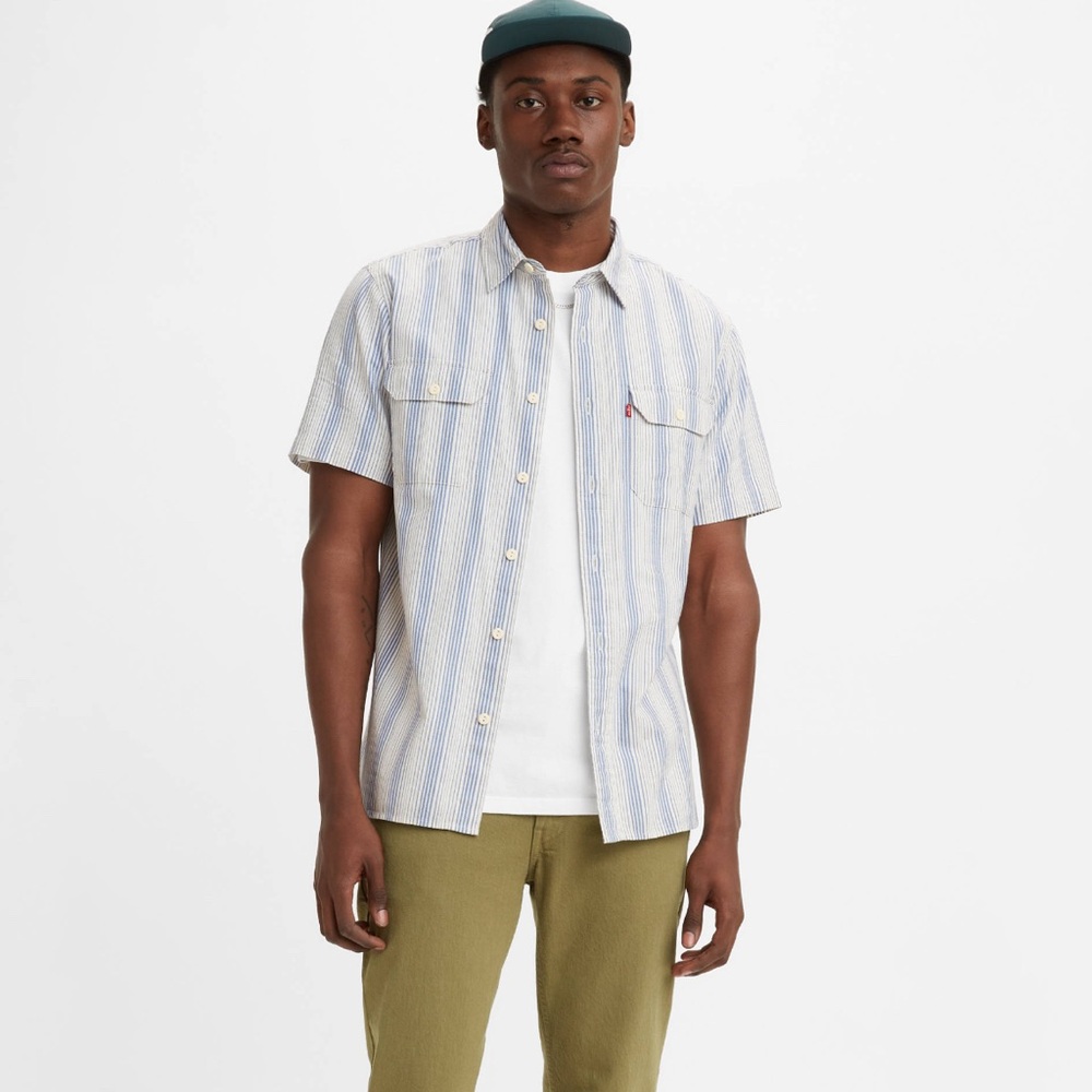 Levi’s Relaxed Fit Short Sleeve Classic Worker Collar Pocket Casual Overshirt